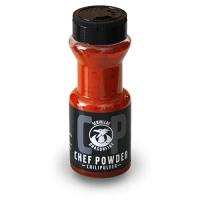 Abbildung von Scovillas Dragonfire CP Chef Powder im Shaker, 100g