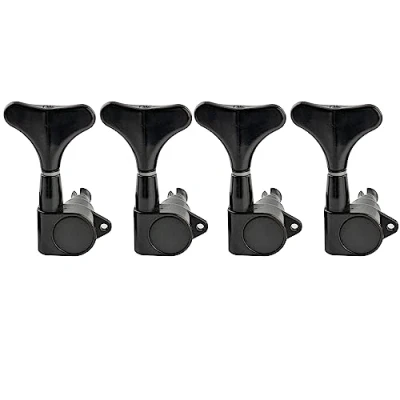 Abbildung von Musiclily Pro 4 in Line Sealed Mechaniken Set für Saiter E Bass Precision Jazz Bass, Schwarz