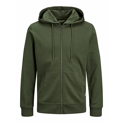Abbildung von JACK &amp; JONES Male Hoodie Basic Reißverschluss, Forest Night, XS