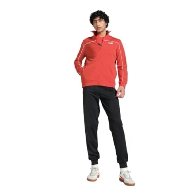 Abbildung von Puma Poly Trainingsanzug Mit Paspeln Herren Plain Red Fire Größe: L