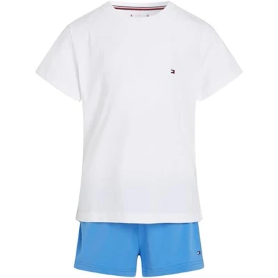 Abbildung von Tommy Hilfiger Short Basics Nachtwäsche Set für Kinder, Größe: 152 164, White/blue spell