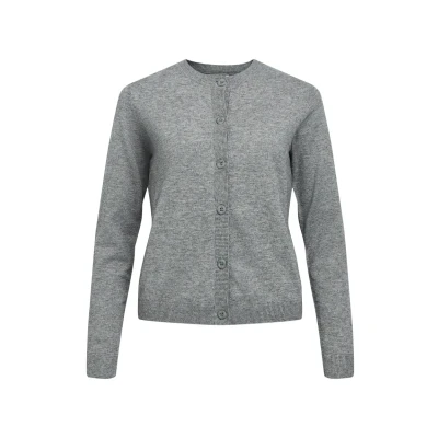 Abbildung von Object melange Strickjacke, Damen, Größe: XS, Medium grey