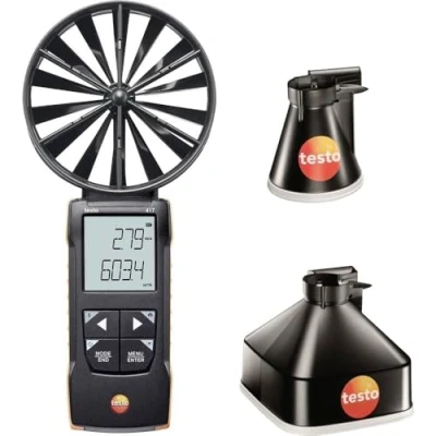 Abbildung von BUHL &amp;amp BØNSØE Testo 417 kit 1 med Ø100 mm vingehjul, Ø200 måletragt, 330x330 måletragt og App tilslutning.