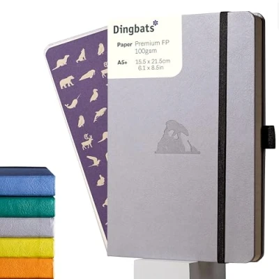Abbildung von Dingbats* Tierwelt Notizbuch A5 Gepunktet Weicher Einband aus veganem Leder für Arbeit, Reisen, Universität mit elastischem Verschlussband
