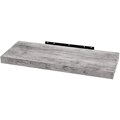 Abbildung von WOLTU Wandboard Wandregal CD DVD Regal Bücherregal Schweberegal Holz Board 60x22.9x3.8cm grau Eiche für Büro, Wohnzimmer, Schlafzimmer, Küche RG9319grei