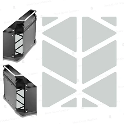 Abbildung von Reflektoren Aufkleber kompatibel mit GIVI Monokey Trekker Outback Topcase Aluminium 42 58 Liter (Weiß)