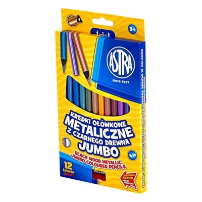 Abbildung von Pack de 12 Crayons métallisés bois noir jumbo couleurs