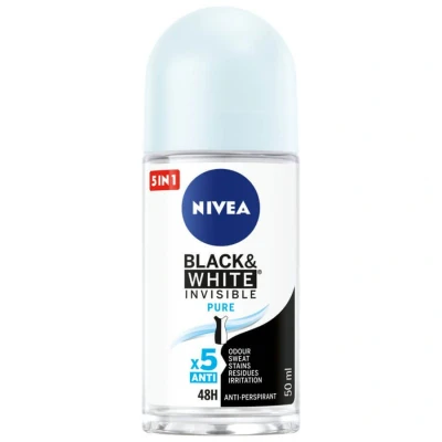 Abbildung von NIVEA Black&amp;White 48H Invisible Pure Antitranspirant im Frauenkugel 50ml