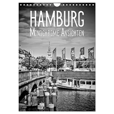 Abbildung von HAMBURG Monochrome Ansichten (Wandkalender 2025 DIN A4 hoch), CALVENDO Monatskalender