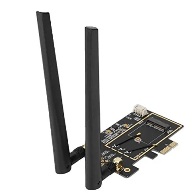 Abbildung von Bewinner PCI E M.2/NGFF Karte, M.2 NGFF zu 1X Desktop WLAN Adapter Netzwerkkarten Konverter für Intel 9260AC 8265AC 8260AC 7265AC 7260AC mit Dual Band 2.4/5G Antennen