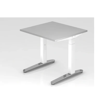 Abbildung von Hammerbacher Schreibtisch XB08 Grau/Weiß Kufe poliert