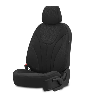 Abbildung von Otom OT76900 Sitzschonbezug schwarz/grau vorne und hinten OPEL: Corsa D Schrägheck, Astra H Caravan, K Sports Tourer, FORD: FIESTA 6