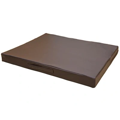 Abbildung von CopcoPet Hundematte Jumbo, 100 x 80 8cm, Braun, abwaschbares Hundebett aus kratzfestem Kunstleder, orthopädisches Hundekissen mit Viscoschaumfüllung