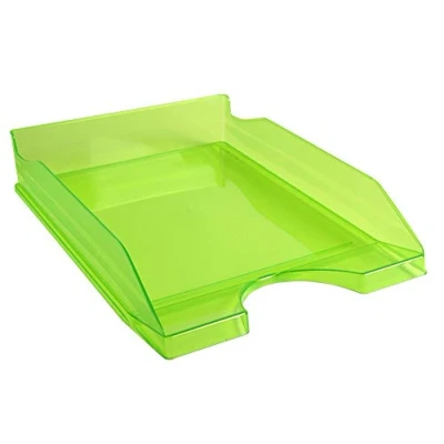 Abbildung von Exacompta 12397D 10er Pack Premium Briefablage Ecotray DIN A4. Ideale Briefkörbe für Ihre Organisation. Robuste und stapelbare Ablagekörbe apfelgrün transluzent