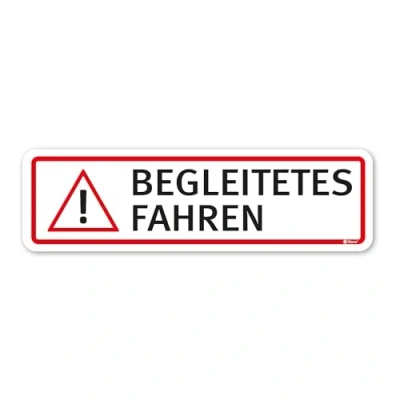 Abbildung von Fahrzeug Aufkleber Begleitetes Fahren I 15 x 4 cm Achtung Vorsicht Fahr Anfänger für Kfz Auto wetterfest, selbstklebend kfz_344