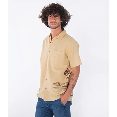Abbildung von Hurley Herren Rincon Linen Ss T Shirt, Echtgold, XXL