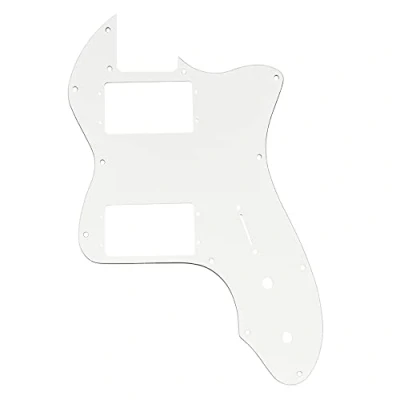 Abbildung von Musiclily Pro 12 Löcher Breite Palette HH Gitarren Schlagbrett Pickguard für USA/Mexico Fender 72 Tele Thinline Style E Gitarre, 3 lagig Weiß