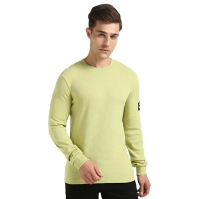 Abbildung von Calvin Klein Jeans Badge TEE Langarmshirt, Herren, Größe: XXL, Leek green