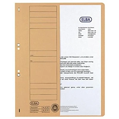Abbildung von Elba Ösenhefter A4, 1/2 Vorderdeckel, Karton, kfm. Heftung, chamois, 50 Stück