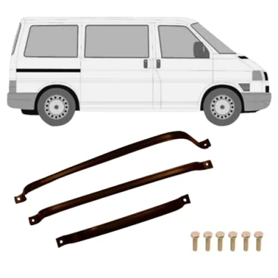 Abbildung von 3x Tankband Kraftstofftankbänder hinten für VW Transporter T4 + Einbausatz Clips