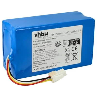 Abbildung von vhbw Akku Ersatz für Samsung DJ96 00193B Staubsauger (6000 mAh, 21,6 V, Li Ion, ohne Gehäuse)