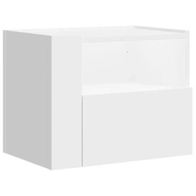 Abbildung von vidaXL Wand Nachttisch, Nachtschrank mit Stauraum Wandmontage, Nachtkommode Hängend, Nachtkonsole Wandschrank für Schlafzimmer, Weiß