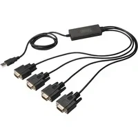 Abbildung von DIGITUS USB auf 4x Seriell Adapter RS232 Konverter 2.0 Typ A zu DSUB 9M FTDI Chipsatz 1.5m Anschlusskabel