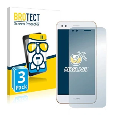 Abbildung von BROTECT Schutzglas für Huawei P9 Lite Mini (3 Stück) Schutzfolie Panzer Folie Glas [Extrem Kratzfest 9H, Anti Fingerprint, Ultra Transparent]