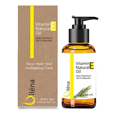 Abbildung von Oïléna 100% Natürliches und Veganes Vitamin E Öl Anti Aging Gesichtspflege Wasserdichter Make up Entferner Pflege für Haut, Haare, Nägel Nagelhaut Ideal bei Haarausfall, 250ml