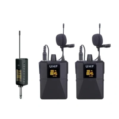 Abbildung von E Lektron U 2B universal doppel Lavalier Funk Mikrofon System Set UHF mit Mini Ansteck Empfänger