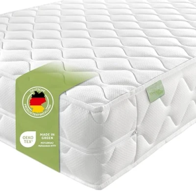 Abbildung von DREAMSTAR Ergo Flex XXL Duo I ergonomische 7 Zonen Kaltschaummatratze 22 cm hoch Öko Tex Zertifiziert Härtegrad 2 und 3 90 x 190