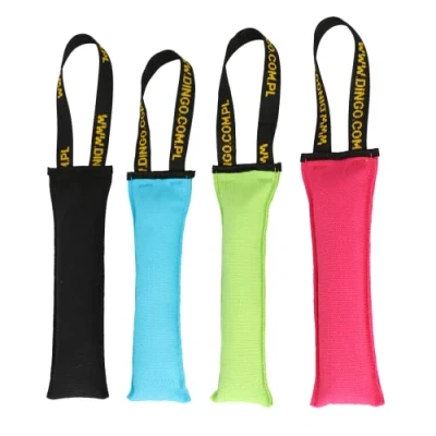 Abbildung von Dingo Hundespielzeug Beisswurst Agility Baumwolle mit Griff handgefertigt für Bisstraining Apportieren Schwimmend Schwimmfähig Mehrfarbig 4 Stück: 27 cm x 6 Z30002