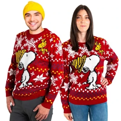 Abbildung von Snoopy THE Peanuts Strickpullover, Größe: Medium, Rot