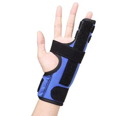 Abbildung von Scurnhau Fingerschiene Kleiner Finger Boxerfraktur Schiene Verstellbare 4. Und 5.Frakturschienen Für Mittelhandknochen Arthritis Abzugsfinger Rechts Links,L/XL
