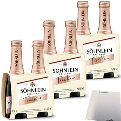 Abbildung von Söhnlein Brillant Sekt trocken Piccolo 11%vol. 3er Pack (6x0,2L Flasche) + usy Block