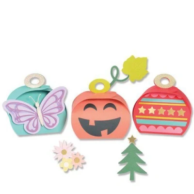 Abbildung von Sizzix Thinlits Die Set 12PK Holiday Gift Boxes 665953 Jennifer Ogborn (08 22)