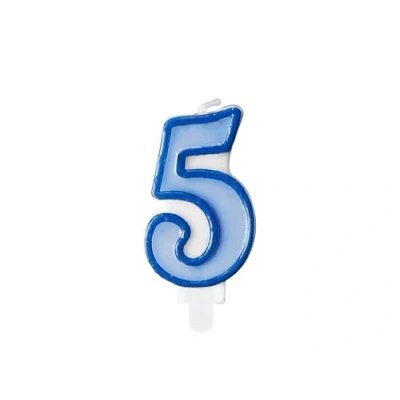 Abbildung von Geburtstagskerze Zahl 5 Zahlenkerze 7cm Kuchenkerze Tortendeko Kindergeburtstag Deko Junge 5. Geburtstag Jahrestag Hochzeitstag Blau