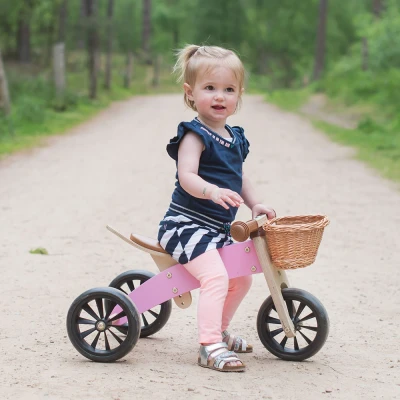 Abbildung von Laufrad ab 1 Jahr Smart bike 4in1 retro pink inklusieve Weidenkorb Bandit and Angels