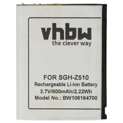 Abbildung von vhbw 1x Akku kompatibel mit Samsung SGH D820, Z510, P300 Handy Smartphone Telefon (600 mAh, 3,7 V, Li Ion) Ersatz für BST4048BES/STD