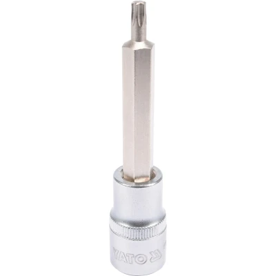 Abbildung von YATO YT 04322 Steckschlüsseleinsatz Torx DIN3120 T27 Werkzeugstahl, Chrom Vanadium Stahl