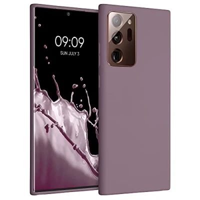 Abbildung von kwmobile Hülle kompatibel mit Samsung Galaxy Note 20 Ultra weiches TPU Silikon Case Cover geeignet für kabelloses Laden Grape