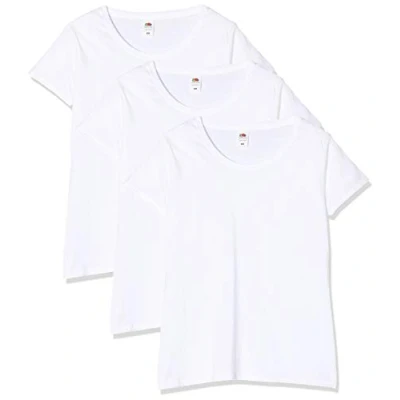 Abbildung von Fruit of the Loom Damen Lady fit Original Tee, 3 Pack T Shirt, Weiß (White 30), 40 (Herstellergröße: 2XL) (3er Pack)