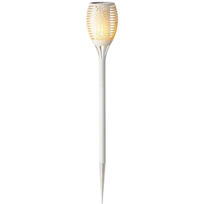 Abbildung von Lumineo LED Solarleuchte, Solar Fackel Flamme 61cm Plastik Outdoor 6h Betrieb Weiß