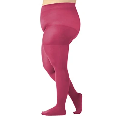 Abbildung von CALZITALY Blickdichte Strumpfhose Grosse Grössen, Curvy Strumpfhosen Plus Size, 60 DEN, L, XL, 2XL, 3XL, 4XL, Made in Italy (4XL, Cerice Pink)