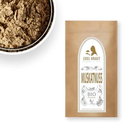 Abbildung von MUSKATNUSS gemahlen BIO 250g EDEL KRAUT 100% naturrein Premium Gewürze &amp; Gewürzmischungen frei von jeglichen Zusatzstoffen kontrolliert biologischer Anbau Nutmeg Organic