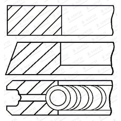 Abbildung von GOETZE ENGINE 08 433007 00 Kolbenringsatz 80 0,5 LKZ Ring VOLKSWAGEN: Golf 5 Variant, Schrägheck, Polo IV Schrägheck