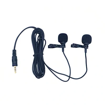 Abbildung von ANCLLO Dual Lavalier Mikrofon für Smartphone Kamera Live Steam Podcast Interview
