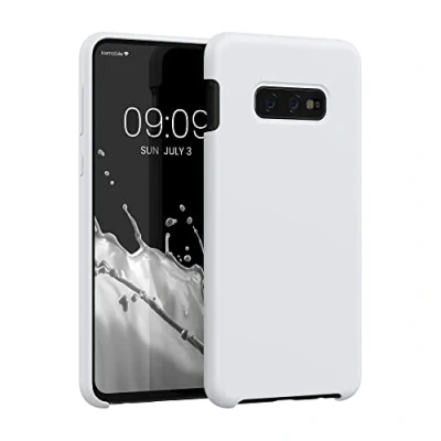 Abbildung von kwmobile Hülle kompatibel mit Samsung Galaxy S10e Silikon Handy Case Handyhülle weiche Oberfläche kabelloses Laden Weiß matt