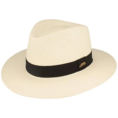 Abbildung von Breiter ORIGINAL Panama Hut, Strohhut, Sommerhut, Made IN Italy, Handgeflochten, UV Schutz 50+, Bruchschutz, Weiß, M