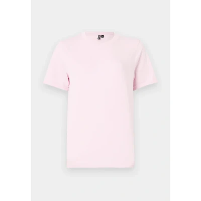 Abbildung von Pieces Pcria FOLD UP Solid TEE Tshirt basic, Damen, Größe: XS, Roseate spoonbill